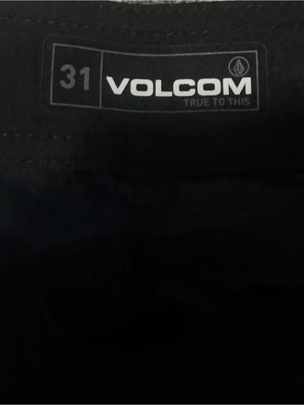 Volcom Black Boardshorts with Blue & Lime Side Stripes
